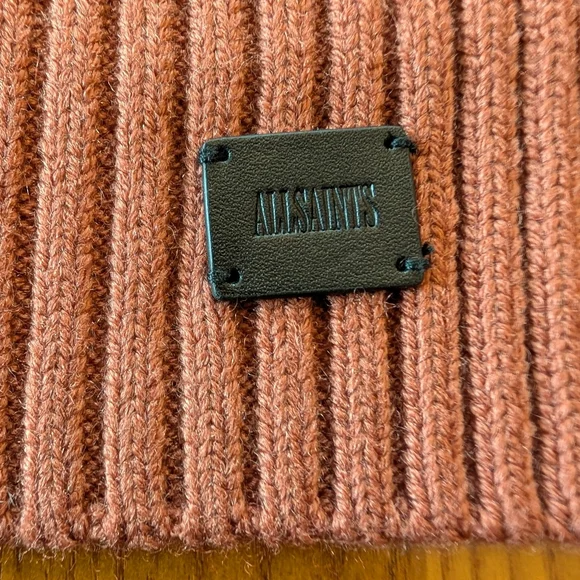 All Saints Brick Colored Acrylic/Wool Blend Scarf - NEW - Picture 3 of 6